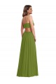 Soft Chiffon V-Neck Sleeveless Open Back Long Plus Size Evening Gown / Bridesmaid Dress Kent
