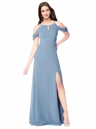 Soft Chiffon Off the Shoulder Sleeveless Long Evening Dress / Bridesmaid Dress Kent