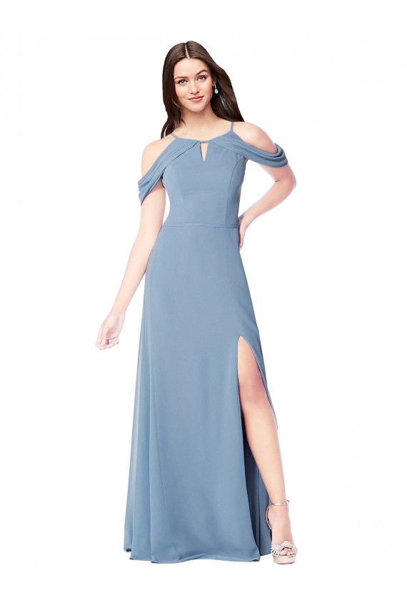 Soft Chiffon Off the Shoulder Sleeveless Long Evening Dress / Bridesmaid Dress Kent