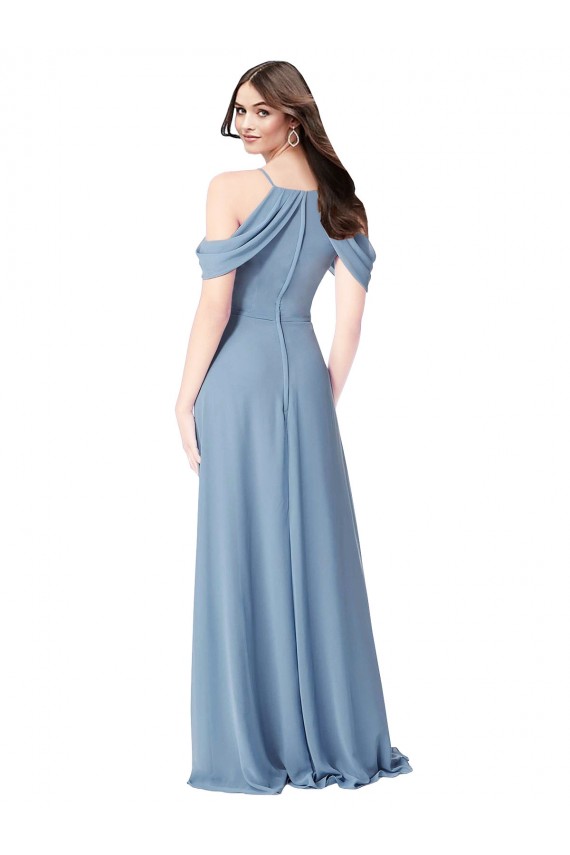 Soft Chiffon Off the Shoulder Sleeveless Long Evening Dress / Bridesmaid Dress Kent
