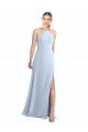 Chiffon Halter Neck Sleeveless Open Back Long Bridesmaid Evening Dress Kent
