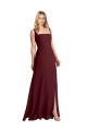 Soft Chiffon Square Neck Sleeveless Low Back Long Bridesmaid Dress Kent