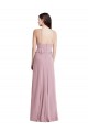 Chiffon Halter Neck Sleeveless Low Back Long Bridesmaid Dress / Evening Dress Kent