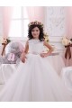Tulle & Lace Bateau Neck Sleeveless V-Back Chapel Train Flower Girl Dress Kent