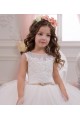 Tulle & Lace Bateau Neck Sleeveless Chapel Train Flower Girl Wedding Dress Kent