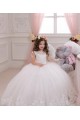 Tulle & Lace Bateau Neck Sleeveless Chapel Train Flower Girl Wedding Dress Kent