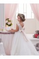 Tulle & Lace Bateau Neck Sleeveless V-Back Chapel Train Flower Girl Dresses Kent