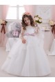 Tulle & Lace Bateau Neck Sleeveless Chapel Train Flower Girl Dress Kent