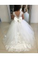 Tulle & Lace Bateau Neckline Sleeveless Chapel Train Flower Girl Dress Kent