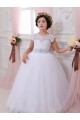 Tulle & Lace Sweetheart Cap Sleeves Chapel Train Flower Girl Dresses Kent