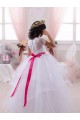 Tulle & Lace Sweetheart Short Sleeves Long Little Flower Girl Dress Kent