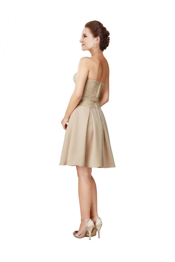 Satin & Lace Sweetheart Sleeveless Knee Length Bridesmaid Dress Kent