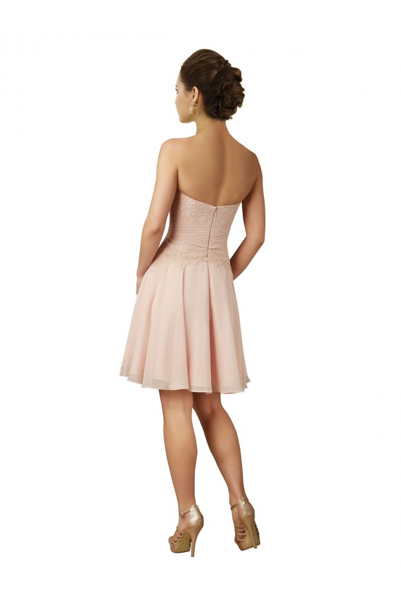 Soft Chiffon & Lace Sweetheart Sleeveless Knee Length Bridesmaid Dress Kent