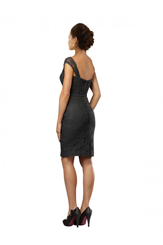 Soft Chiffon & Lace Off the Shoulder Sleeveless Knee Length Bridesmaid Dress Kent