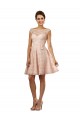 Soft Chiffon & Lace Bateau Neck Cap Sleeves Knee Length Bridesmaid Dress Kent