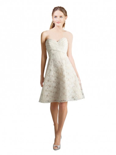 Lace Sweetheart Sleeveless Knee Length Bridesmaid Dress Kent