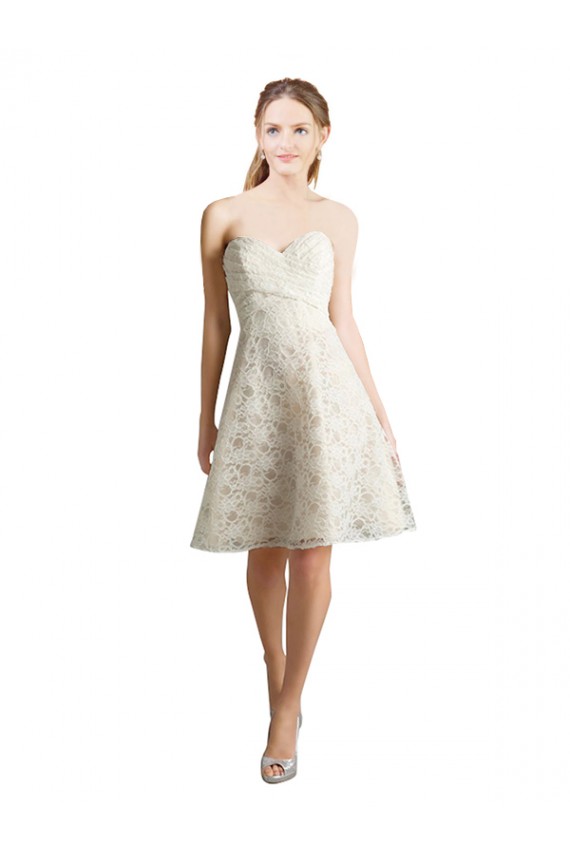 Lace Sweetheart Sleeveless Knee Length Bridesmaid Dress Kent