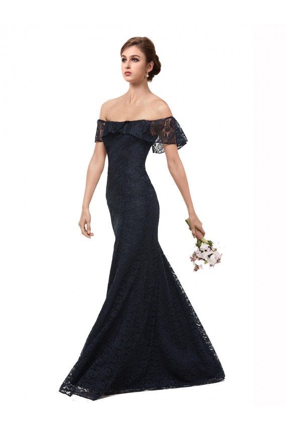 Lace Off the Shoulder Flutter Sleeves Long Prom Dress / Bridesmaid Dress Kent