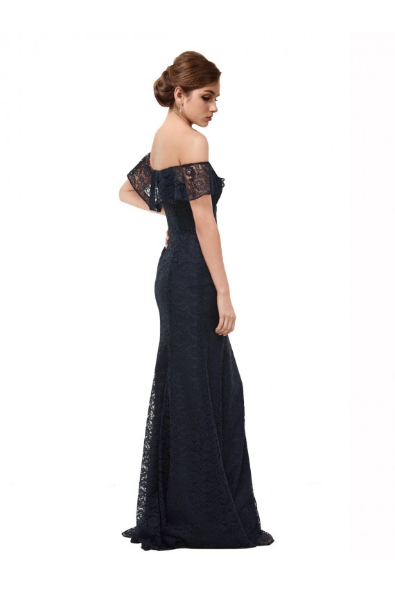 Lace Off the Shoulder Flutter Sleeves Long Prom Dress / Bridesmaid Dress Kent