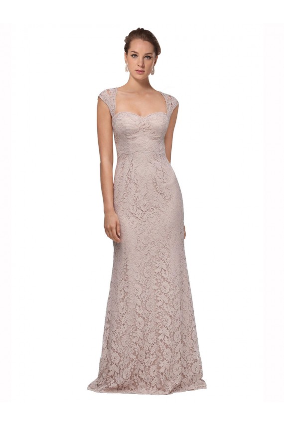 Lace Sweetheart Cap Sleeves Long Bridesmaid Dress / Formal Dress Kent