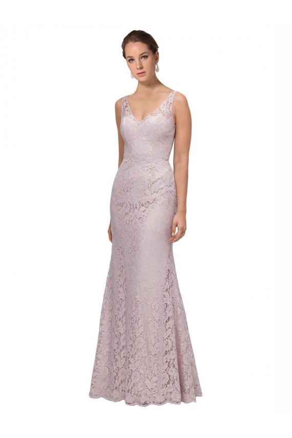 Lace V-Neck Sleeveless V-Back Long Formal Dress / Bridesmaid Dress Kent