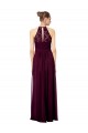 Soft Chiffon & Lace Halter Neck Sleeveless Keyhole Back Long Formal Dress / Bridesmaid Dress Kent