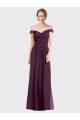 Soft Chiffon & Lace Off the Shoulder Sleeveless Low Back Long Bridesmaid Dress Kent