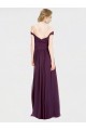 Soft Chiffon & Lace Off the Shoulder Sleeveless Low Back Long Bridesmaid Dress Kent