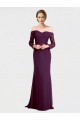 Soft Chiffon & Lace Off the Shoulder Long Sleeves Low Back Long Bridesmaid Dress Kent