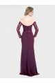 Soft Chiffon & Lace Off the Shoulder Long Sleeves Low Back Long Bridesmaid Dress Kent