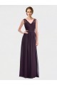 Chiffon & Lace V-Neck Sleeveless V-Back Long Bridesmaid Dress / Evening Dress Kent