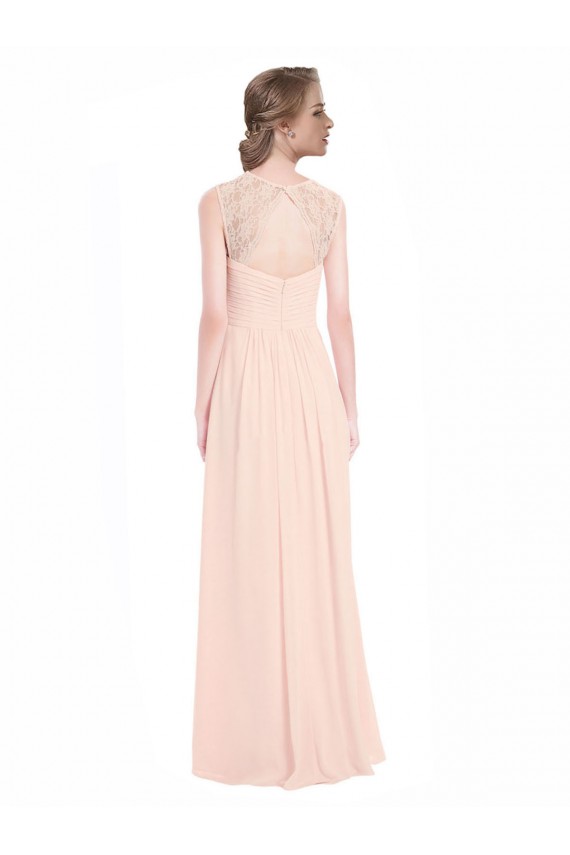 Soft Chiffon & Lace Sweetheart Sleeveless Keyhole Back Mint Green Long Bridesmaid Dress Kent