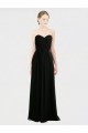Soft Chiffon & Lace Sweetheart Sleeveless Low Back Black Long Bridesmaid Dress Kent