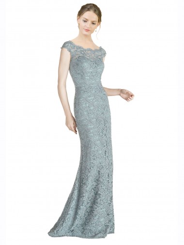 Lace Off the Shoulder Cap Sleeves Long Prom Dress / Bridesmaid Dress Kent