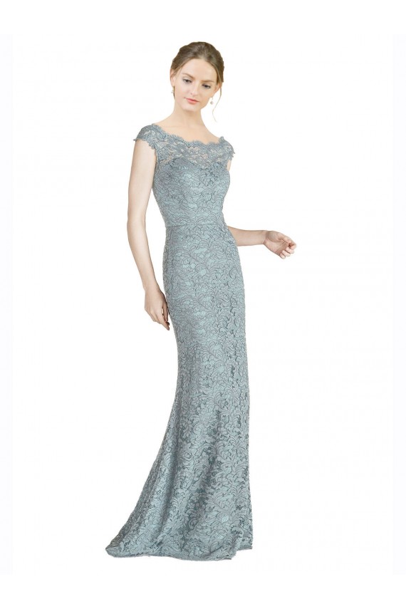 Lace Off the Shoulder Cap Sleeves Long Prom Dress / Bridesmaid Dress Kent
