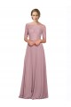 Soft Chiffon & Lace Off the Shoulder Short Sleeves Long Prom Dress / Bridesmaid Dress Kent