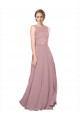 Soft Chiffon & Lace Illusion Neck Sleeveless Long Black Tie Prom Dress / Bridesmaid Dress Kent
