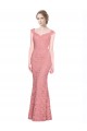 Lace Sweetheart Sleeveless Salmon Long Prom Dress / Bridesmaid Dress Kent