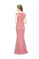 Lace Sweetheart Sleeveless Salmon Long Prom Dress / Bridesmaid Dress Kent