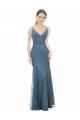 Lace Spaghetti Straps Sleeveless Open Back Long Bridesmaid Dress Kent