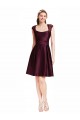 Satin & Lace Square Neck Sleeveless Open Back Knee Length Bridesmaid Dress Kent