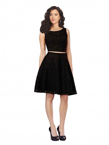 Lace Jewel Neck Sleeveless Knee Length Bridesmaid Dress Kent