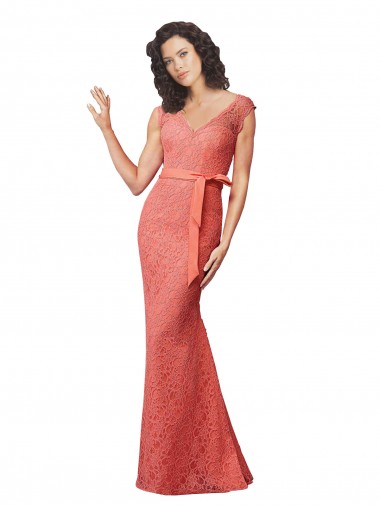 Lace V-Neck Sleeveless Open Back Long Bridesmaid Dresses Kent
