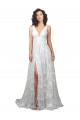 Lace V-Neck Sleeveless Low Back Chapel Train Wedding Dress Kent
