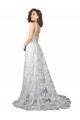 Lace V-Neck Sleeveless Low Back Chapel Train Wedding Dress Kent