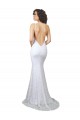 Lace High Neck Sleeveless Open Back White Sweep Train Wedding Dress Kent