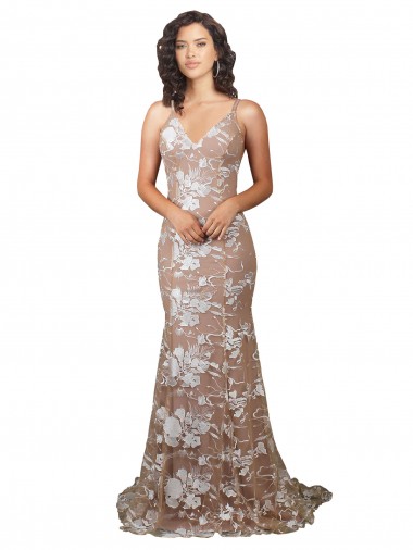 Lace V-Neck Sleeveless Open Back Sweep Train Wedding Dress Kent