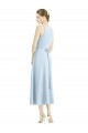 Satin V-Neck Sleeveless Tea Length Bridesmaid Dress Kent