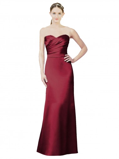 Satin Sweetheart Sleeveless Long Bridesmaid Dress / Evening Dress Kent