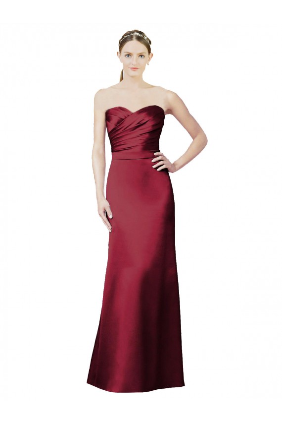 Satin Sweetheart Sleeveless Long Bridesmaid Dress / Evening Dress Kent